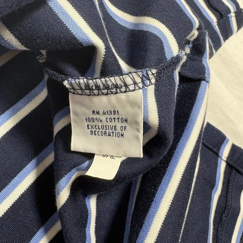 Polo Ralph Lauren Men Shirt Large Pima Soft Touch Preppy Horse Logo Striped Blue - Picture 6 of 9